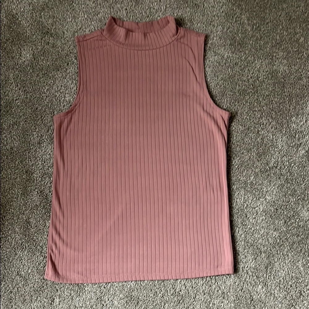 Sleeveless Ribbed Pink Top size M